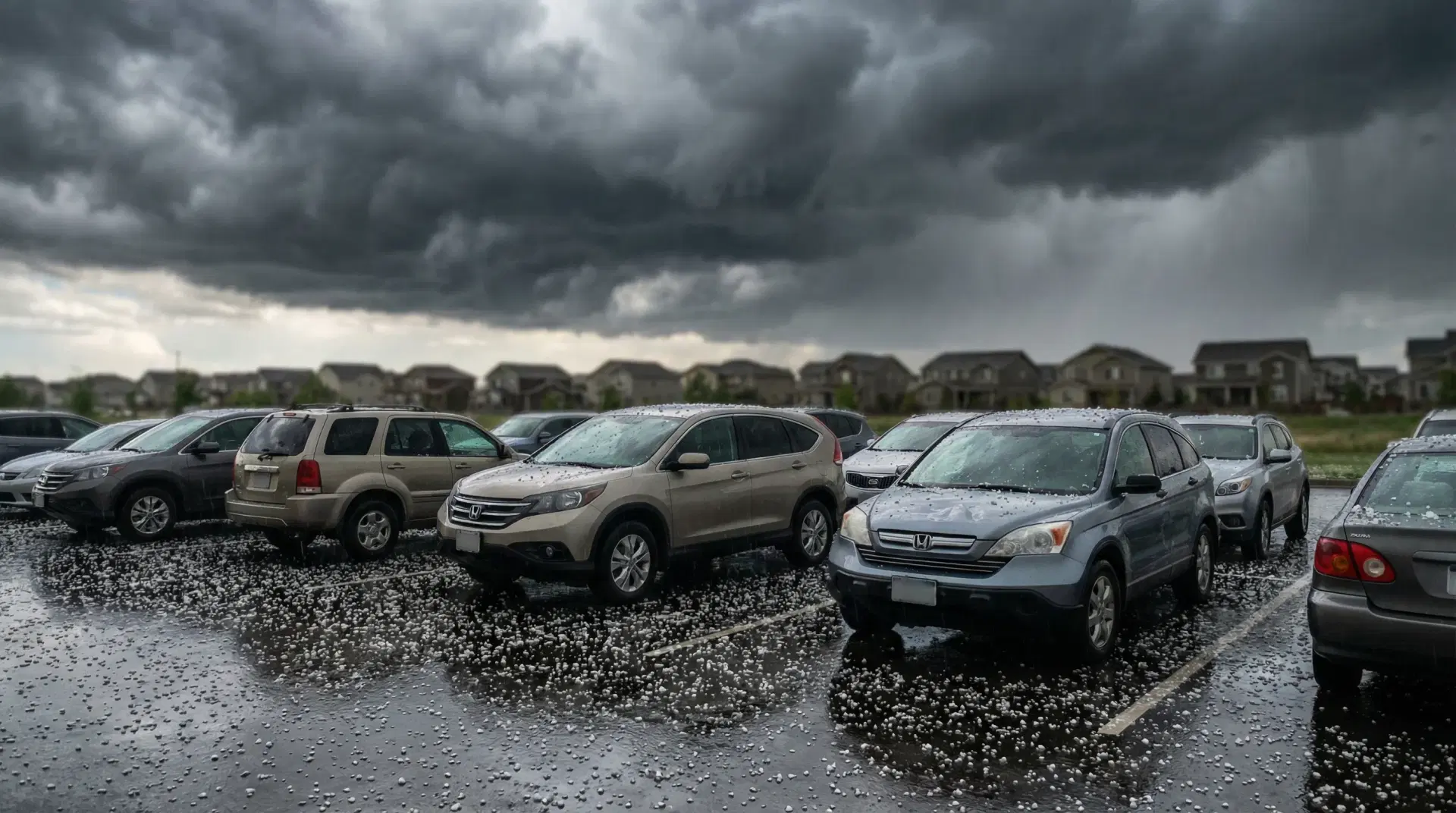 Colorado hailstorm scene showing urgency of prompt dent repair